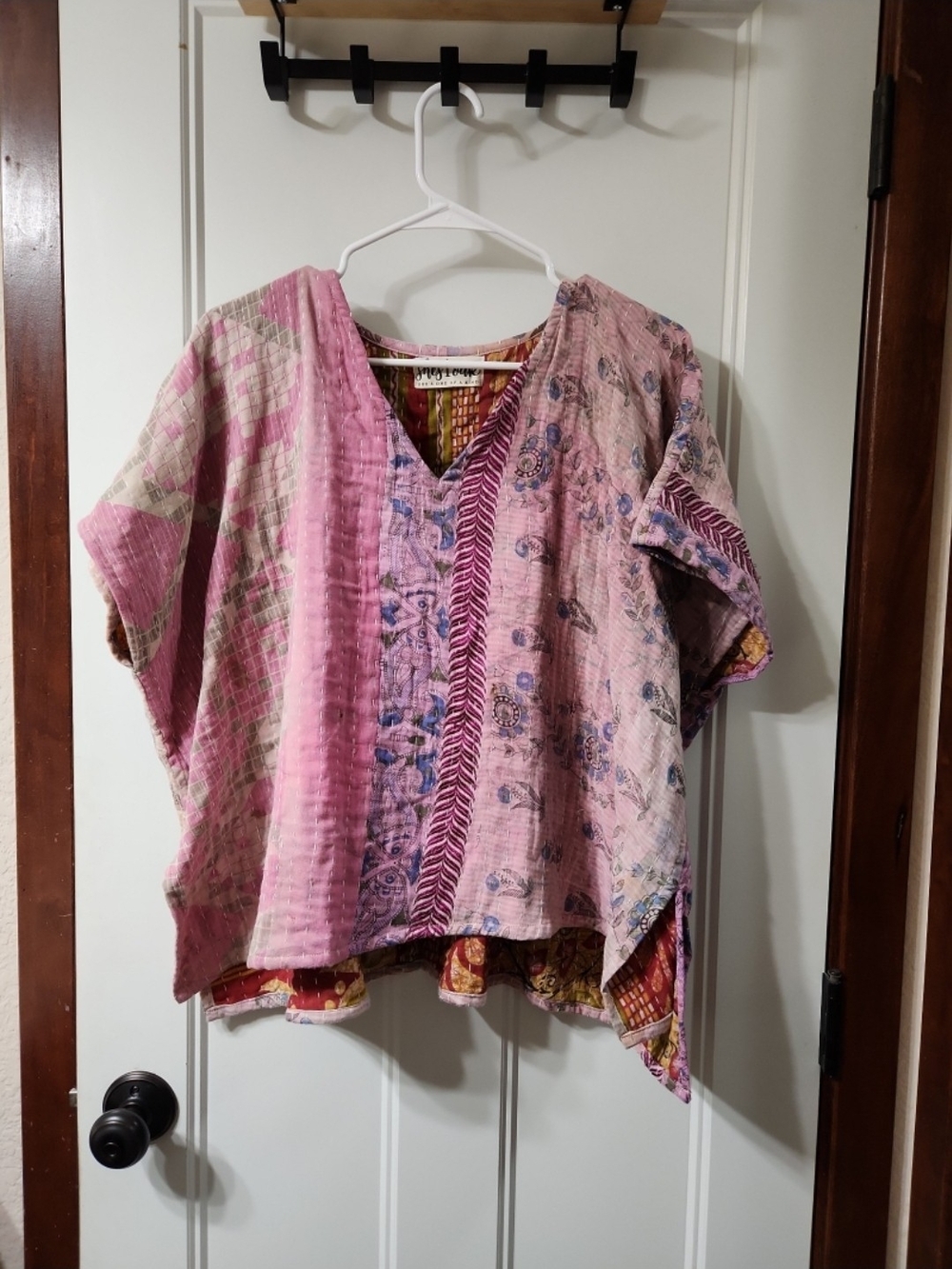 NWOT Boho Patchwork Kantha Top